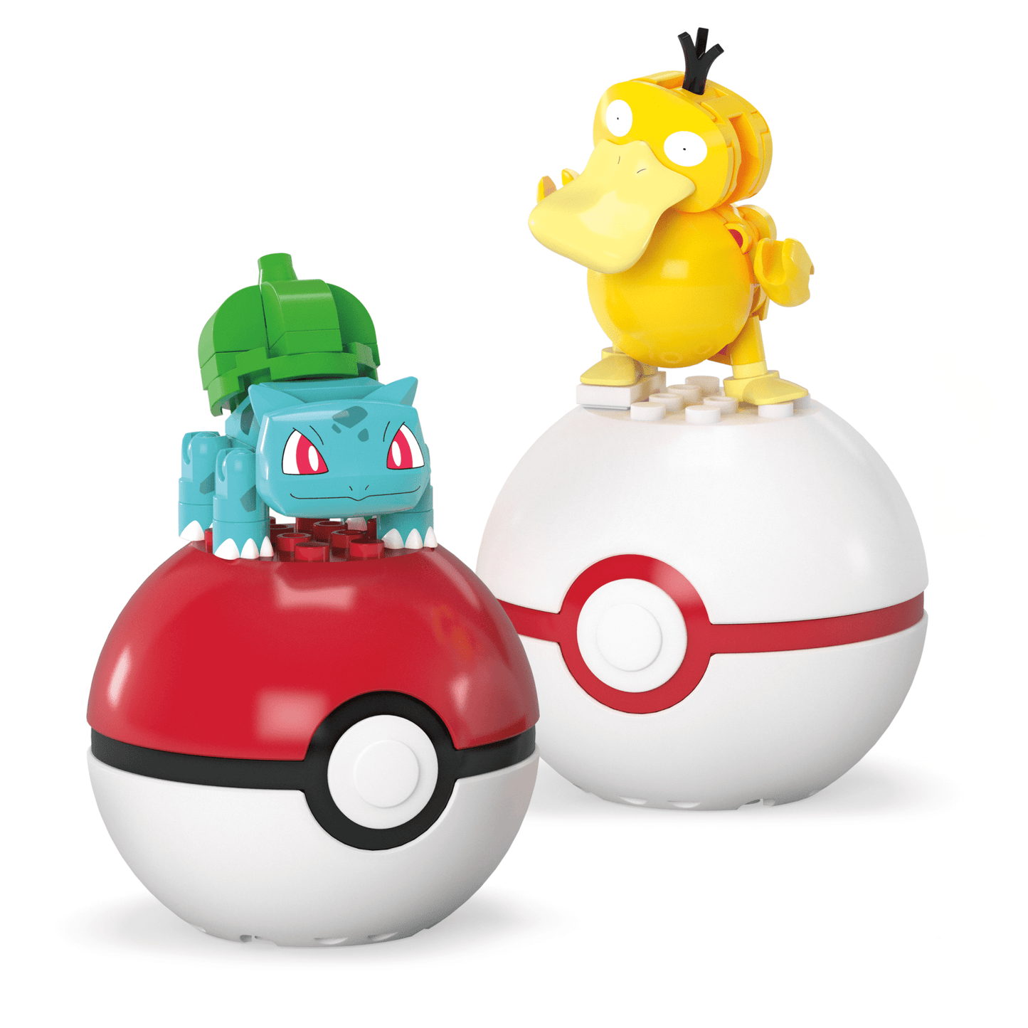 MEGA Pokémon Bulbasaur & Psyduck Building Toy Kit, 2 Action Figures (63 Pieces) For Kids