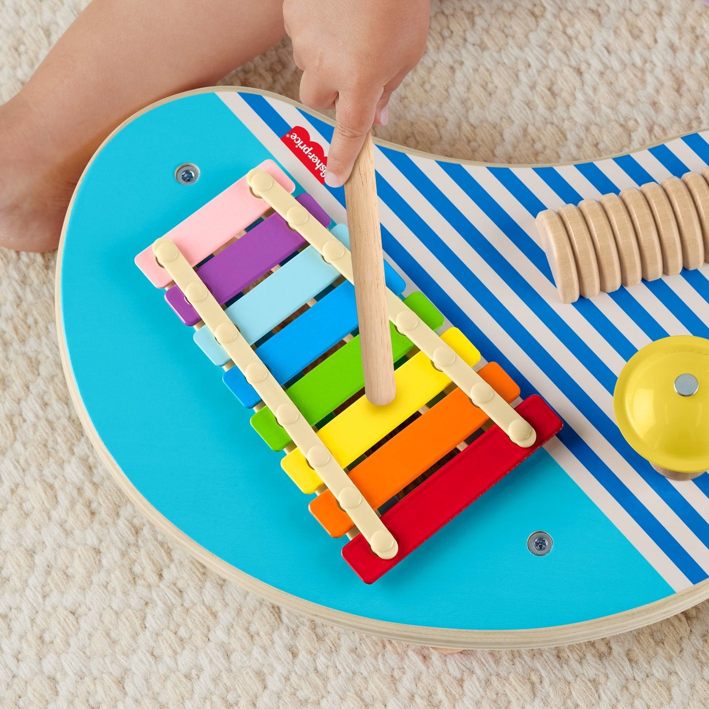 Fisher-Price Table Musicale en Bois, Percussions, 3Éléments en Bois