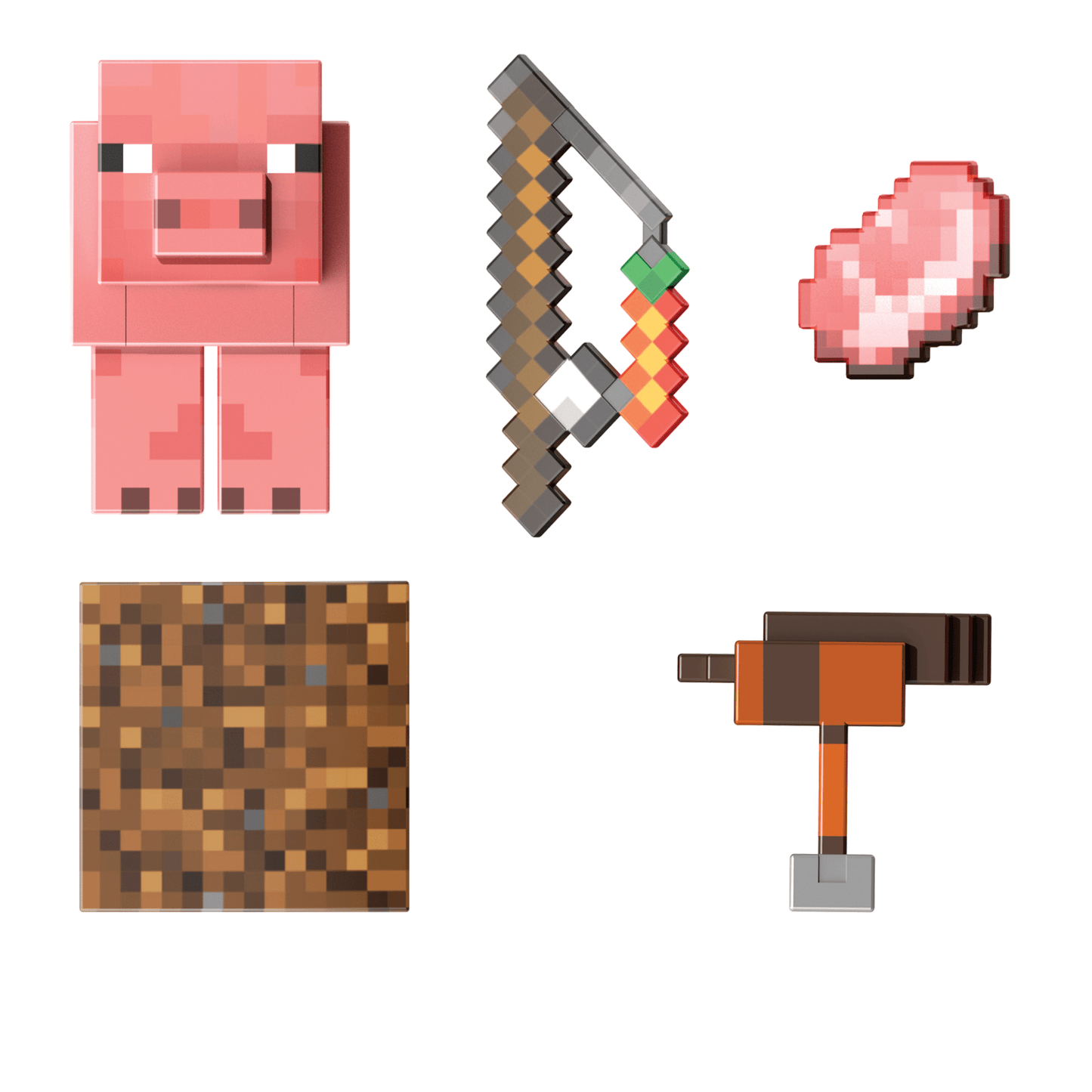 Minecraft-Cochon Diamond Level-Figurine Articulée 14Cm et Accessoires