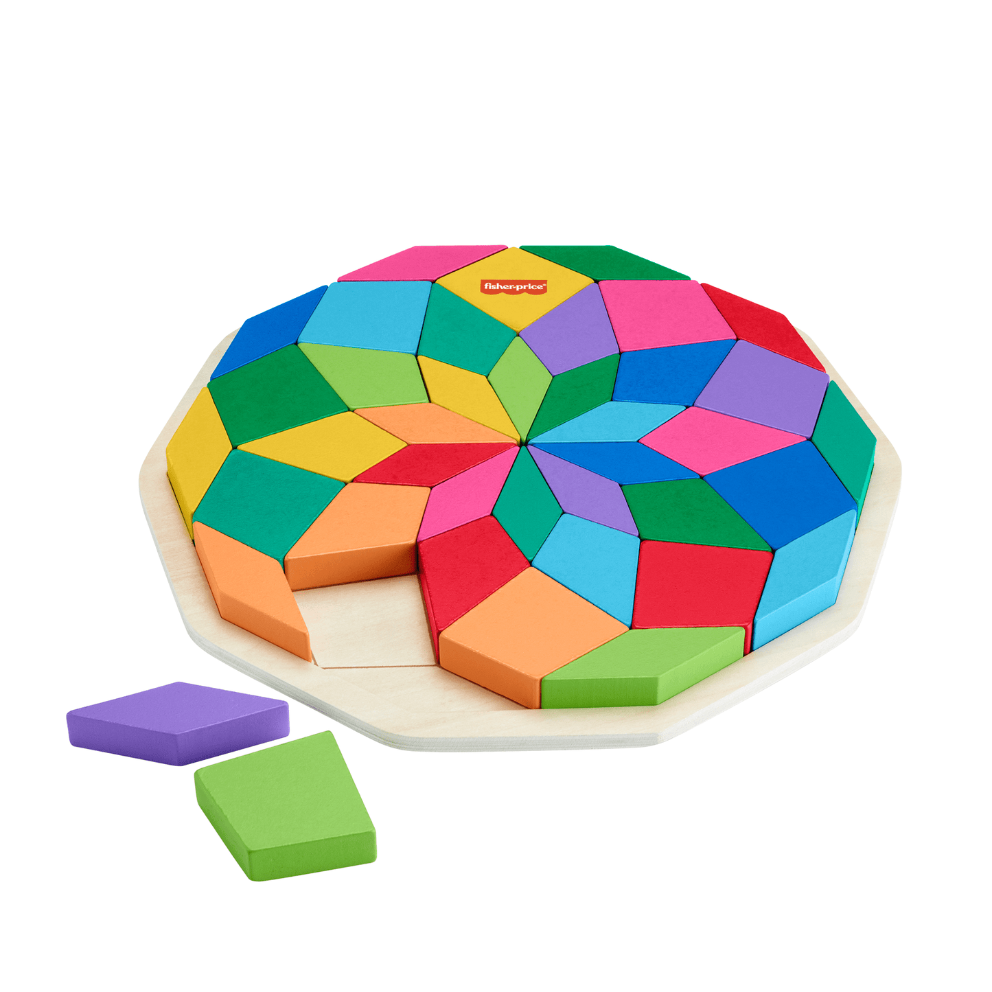 Fisher-Price Juguete para Bebés Rompecabezas Geométrico Mandala de Madera