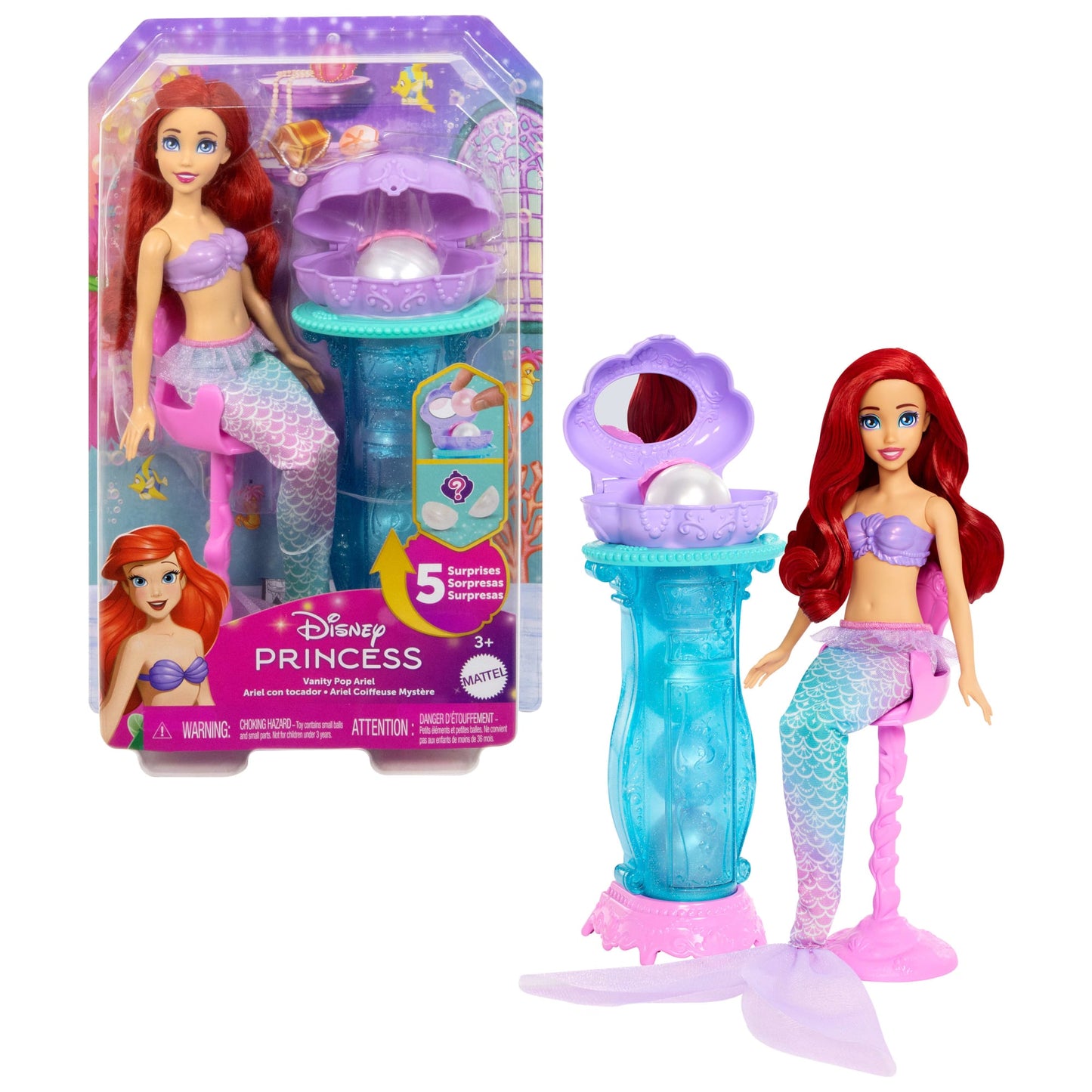 Princesses Disney  Poupée et Accessoire  Ariel Coiffeuse Mystère